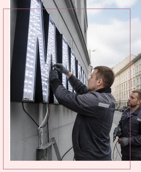 Изготовление и монтаж светодиодных LED вывесок в Белореченске